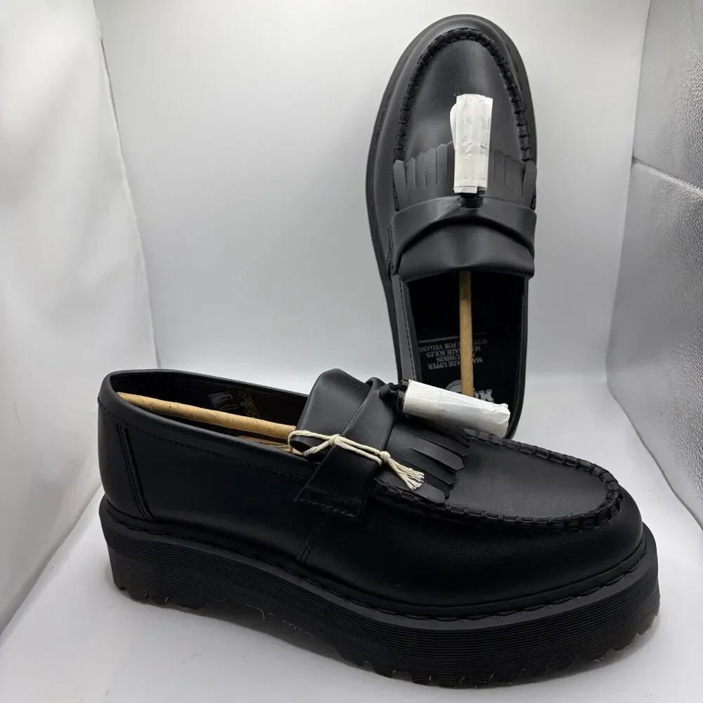 Dr. Marten Adrian Platform Mens 10 Womens 11 Black Quad Mono Vegan Unisex NEW